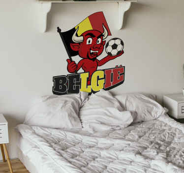 Voetbal muursticker met Rode Duivels - TenStickers