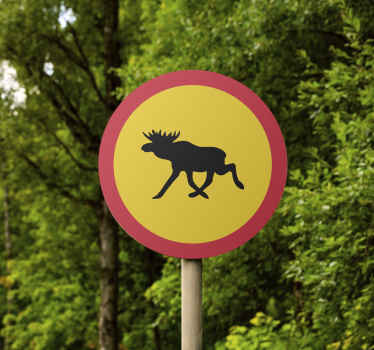 Vägskylt älgtrafik klistermärken - Tenstickers