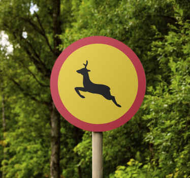 Vägskylt rådjur trafik klistermärken - Tenstickers