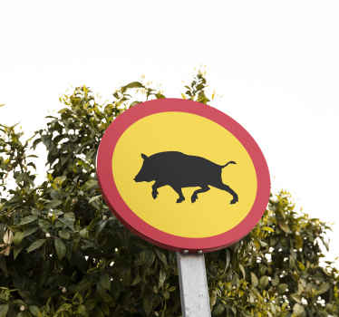 Vägskylt vildsvin trafik klistermärken - Tenstickers