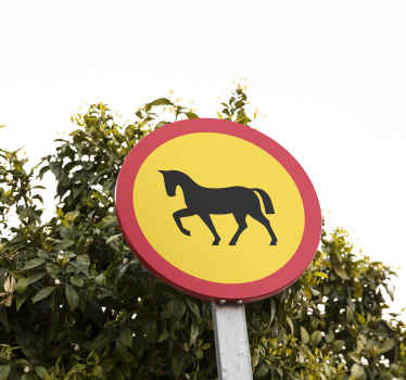 Vägskylt vilda hästar trafik klistermärken - Tenstickers