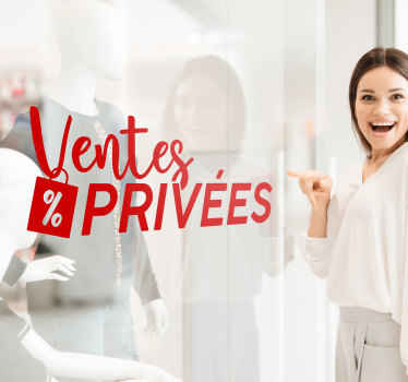 Sticker vitrine soldes ventes privées - TenStickers