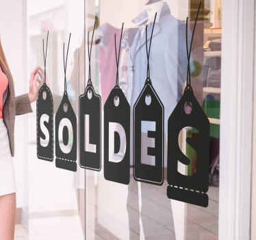 Sticker vitrine soldes etiquette - TenStickers