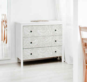 Vinilo para mueble patrón floral blanco - TenVinilo