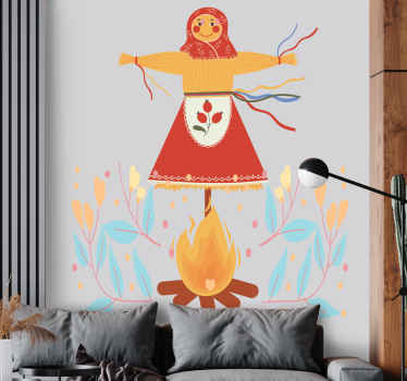 Naklejka na ścianę inne wydarzenia Ilustracja ludowa "marzanna" - TenStickers