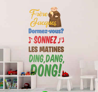 Sticker Comptine bébé Frère Jacques - TenStickers