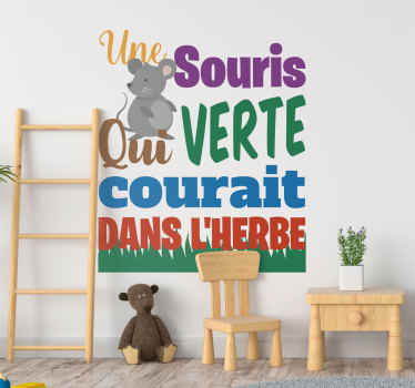 Sticker Comptine une souris verte - TenStickers