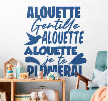 Sticker Comptine chanson enfance Alouette - TenStickers