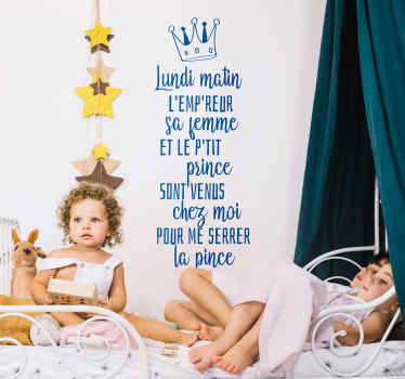 Sticker Comptine pour enfant Lundi matin - TenStickers