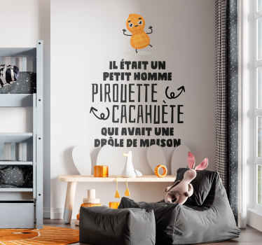 Sticker Comptine enfance Pirouette cacahuète - TenStickers