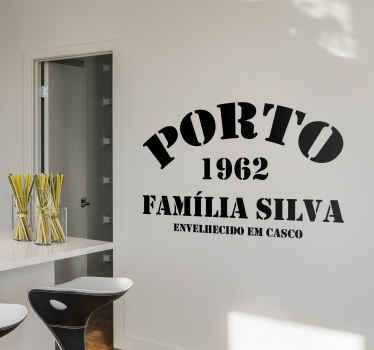 Autocolante para cozinha vinho do porto com nome personalizado - TenStickers
