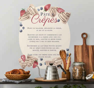 Sticker recette de cuisine crêpes - TenStickers
