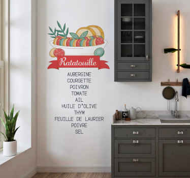 Sticker recette de cuisine ratatouille - TenStickers