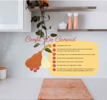 Sticker recette confit de canard - TenStickers