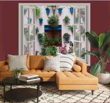 Vinilo 3D efectos visuales patio andaluz - TenVinilo