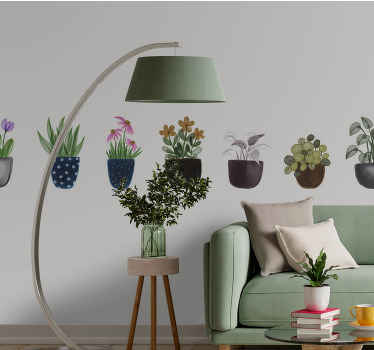 Cenefa adhesiva macetas patio andaluz - TenVinilo