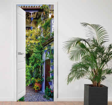 Vinilo 3D puerta entrada a patio - TenVinilo