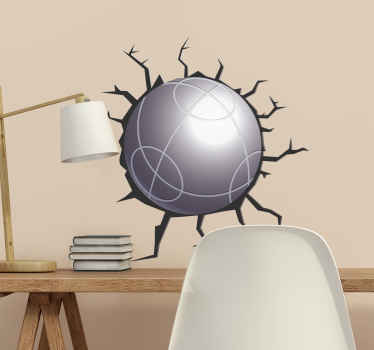 Sticker trompe-l’œil boule de pétanque - TenStickers