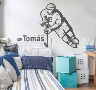 Hokejová nálepka na stenu s menom - Tenstickers