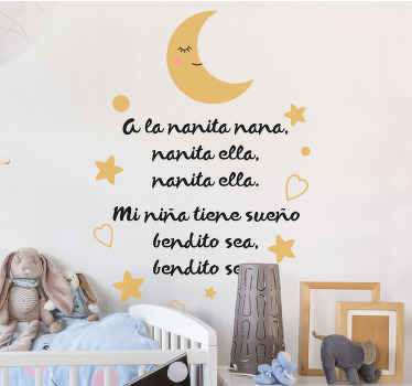 Vinilo infantil A la nanita, nana - TenVinilo