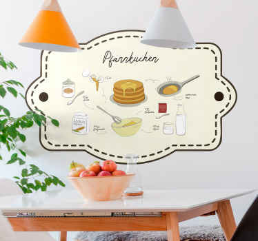 Wandtattoo Minimalistisches Pfannkuchen Rezept - TenStickers