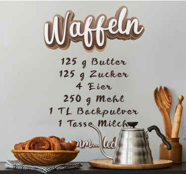 Wandtattoo Waffel Rezept Design - TenStickers