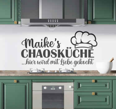 Personalisierte Wandtattoo Küche Chaosküche mit Name - TenStickers
