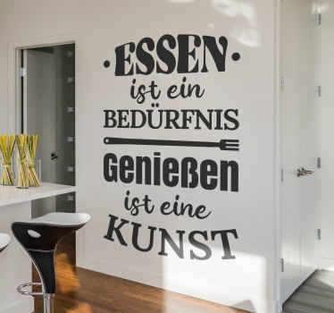 Wandtattoo Küche Text Essen ist ein Bedürfnis - TenStickers