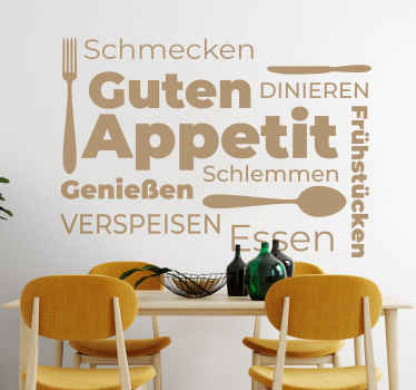 Wandtattoo Küche Guten Appetit Text - TenStickers