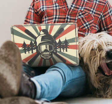 Laptop Aufkleber Totenkopf Ski - TenStickers