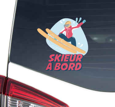 Sticker Bébé à Bord skieur à bord - TenStickers