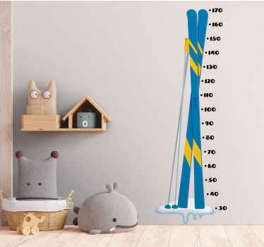 Wandtattoo Messlatte im Skidesign - TenStickers