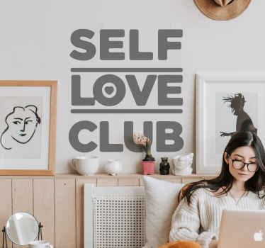 Sticker Motivation "self love club" - TenStickers