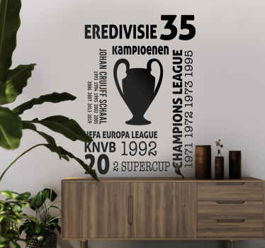 Muursticker voetbal trofeeën kampioenschappen - TenStickers