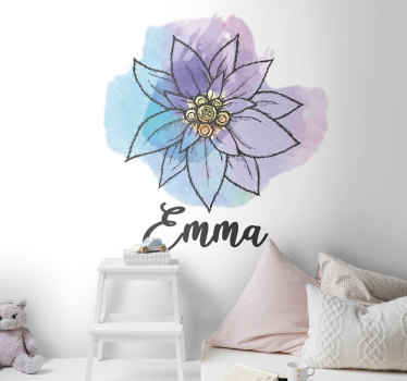 Sticker Fleur Edelweiss avec prénom - TenStickers