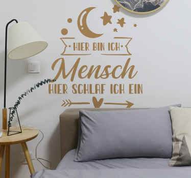 Wandtattoo Zitat Hier bin ich Mensch - TenStickers