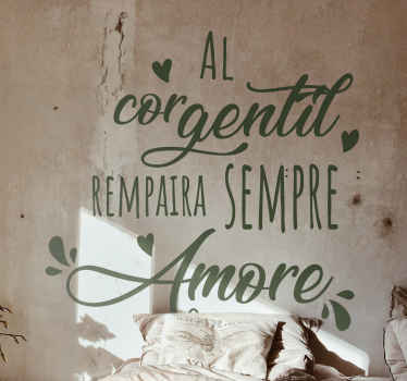 Adesivo murale frase celebre Guido Guinizelli - TenStickers