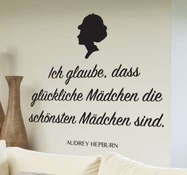 Dieses Wandtattoo des Zitats von Audrey Hepburn ist einfach eine dekorative Idee, die inspirierend auf jeden wirkt. Online-Kauf + Garantie