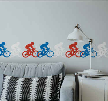 Autocollant Vélo cyclistes bande tricolore - TenStickers