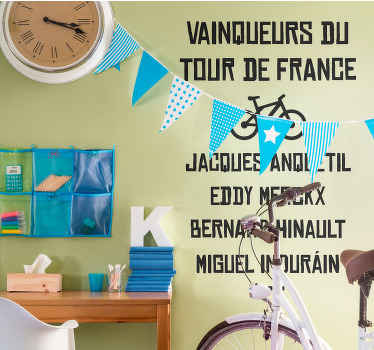 Autocollant Vélo Champions du Tour de France - TenStickers
