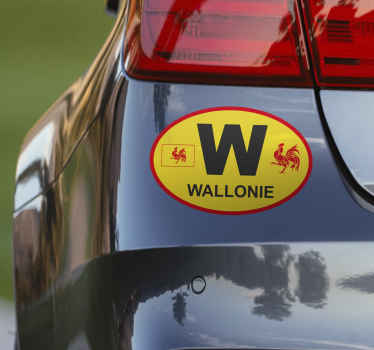 Sticker Voiture Coq wallon - TenStickers