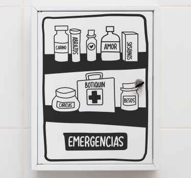 Vinilo para mueble dibujo botiquín - TenVinilo