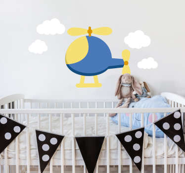 Nálepka pre priateľské deti s vrtuľníkom - Tenstickers