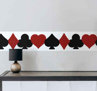 Cenefa decorativa juego de cartas  - TenVinilo