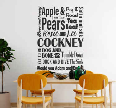 Cockney Mix Up popular saying wall sticker - TenStickers