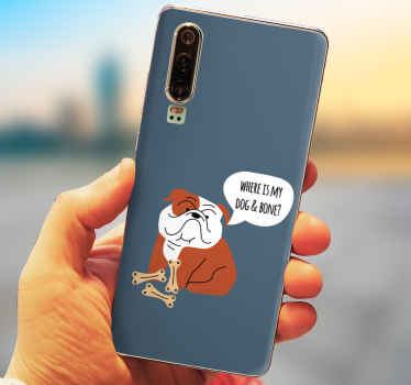 Dog and Bone huawei sticker - TenStickers