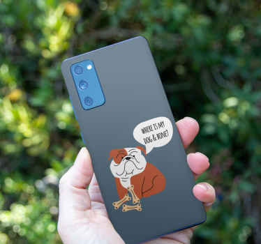 Dog and Bone Samsung sticker - TenStickers