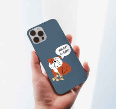 Dog and Bone iPhone sticker - TenStickers