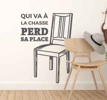 Sticker Mural Citation Qui va à la chasse - TenStickers