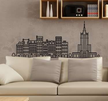 Warsaw city wall vinyl sticker - TenStickers